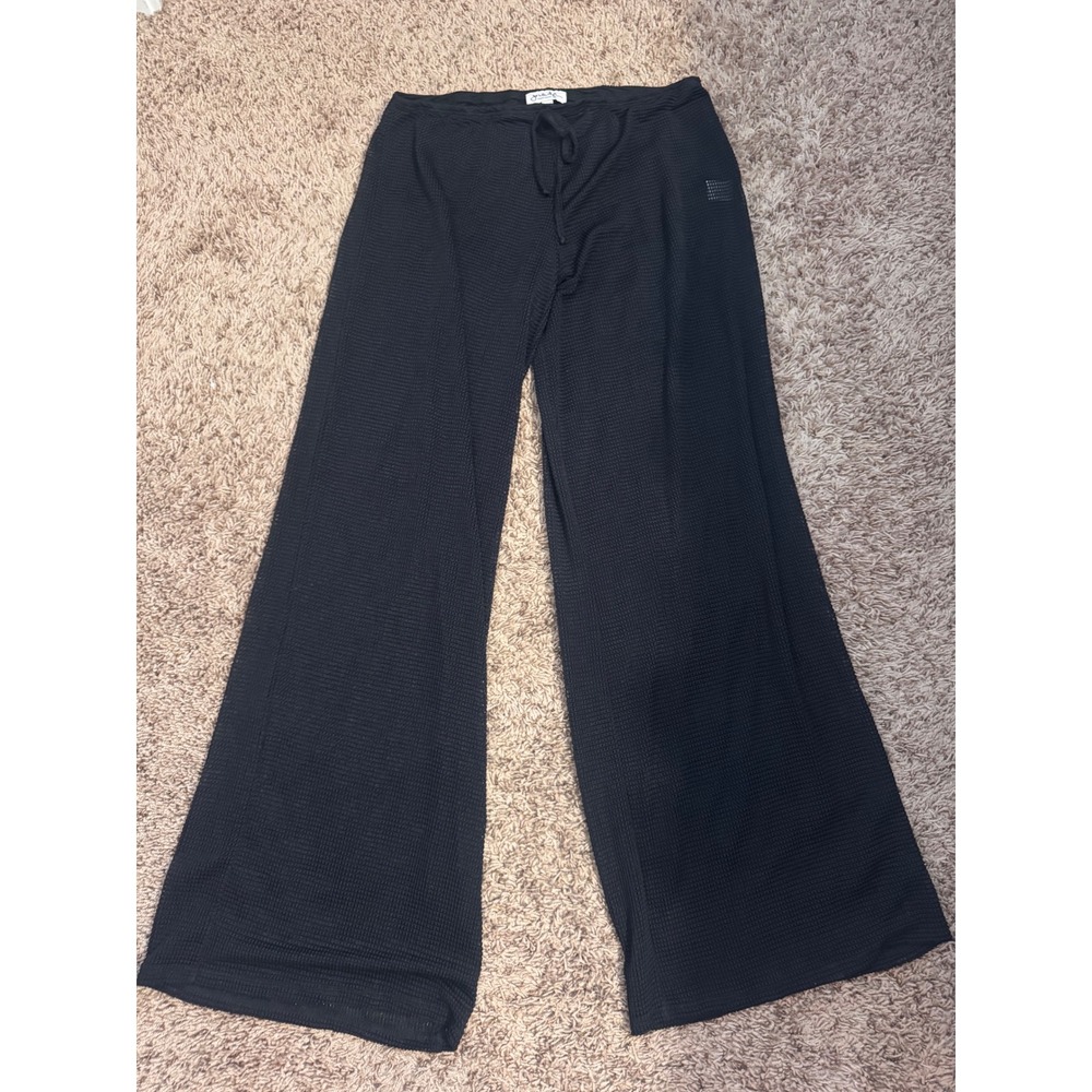 Jordan Taylor Black Mesh Wide Leg Swim Cover-Up Pants Women's Medium